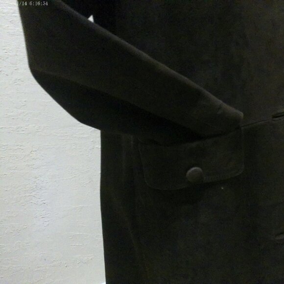 VTG 60's women Ultra Suede Coat Dark Brown 3 Button Long Sleeve Mid Length - Picture 6 of 7